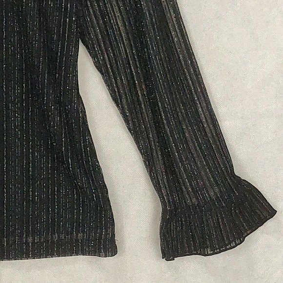 NWT INC Black Silver Mock-Neck Shine Top XXL - Picture 5 of 13